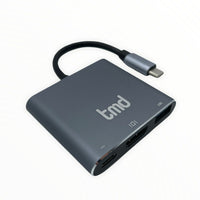 tmd Adaptateur multifonction USB-C vers HDMI 4K avec Alimentation et port USB-A-Gris Sidéral-Adaptateur multiport USB-C à 3 ports
