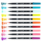Tombow - Stylos à double pointe, couleurs tropicales, paq./10-Marqueurs à double pointe à base d'eau - les couleurs peuvent être mélangées 