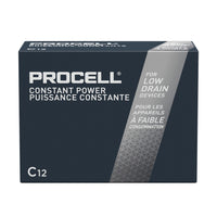 Duracell - Piles alcalines C Procell - paquet de 12-Les piles AA, AAA, C et D sont garanties fabricant pour une durée de stockage de 7 ans