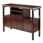 Winsome – Buffet/desserte Diego-Dimension totale du buffet : 46 larg. x 16 prof. x 34 haut. (po) des deux tablettes ouvertes : 12 larg. x 14 prof. x 12 haut. (po).