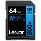 Lexar LSD0800064G-BNNNU Carte mémoire Professional 800X SDHC/SDXC UHS-I - 64 GO - Noire-Conçue pour les caméras compactes, réflexes numériques milieu de gamme et caméra vidéo HD