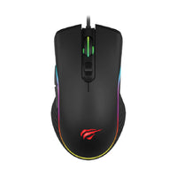HAVIT RGB Backlit Wired 3200DPI Gaming Mouse - Black-7 boutons