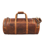 Tolredo Helios Leather Travel Barrel Bag - Brown-Deux poches latérales zippées spacieuses