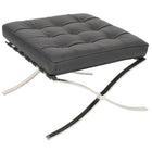 Nicer Furniture - pouf Pavilion - noir-Recouvert à 100 % de cuir véritable à l’avant et de cuir reconstitué à l’arrière, très souple et flexible