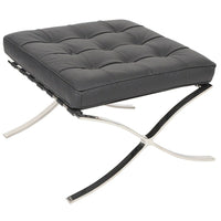 Nicer Furniture - pouf Pavilion - noir-Recouvert à 100 % de cuir véritable à l’avant et de cuir reconstitué à l’arrière, très souple et flexible