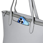 Nicci - Grand sac fourre-tout avec poche fendue - Gris-Poche intérieure zippée et poche pour téléphone portable