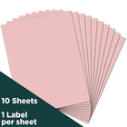 Jam Paper Étiquettes autocollantes pleine page, 8 1/2 x 11 po, rose pastel, 10/paquet-Rose