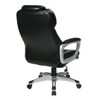 Office Star Worksmart - Fauteuil de luxe avec repose-tête ajustable, noir-Boucle rembourrée