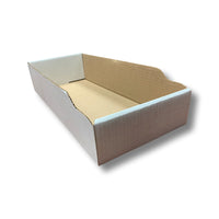 Abbey Industries - Boîtes de rangement à dessus ouvert, blanc, 8 po x 18 po x 4 po, paq. de 50-Parfaites pour ranger des fournitures et de l'inventaire