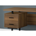 Monarch Specialties - 7625 Bureau 60 po L - Noyer/Metal Noir-La configuration réversible permet une installation à gauche ou à droite selon vos besoins.