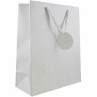 JAM Paper - Sacs-cadeaux à paillettes sans gâchis - Grand - 10 x 13 x 5 - Argent - 6/paquet-Couleur: Argent