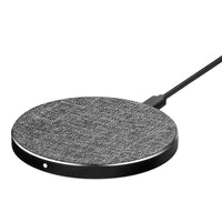 Gry Mattr - Socle de recharge sans fil rapide Qi 210 W/7,5 W, métal et tissu, gris froid-Tapis antidérapant