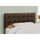 Monarch Specialties - 6000F Lit Double Tete De Lit Simili - Cuir Brun-Dimensions du produit: 47,5 pouces H x 57 pouces L x 3 pouces P