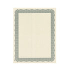 Geographics - Certificats d'argent papier cartonné - 8,5" x 11" - Papier de canne à sucre - Paquet de 15-Papier de canne à sucre naturel non blanchi avec bordure argentée