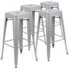 Flash Furniture Tabouret De Bar 30" - Empilable-Argent - Paquet D (4ET3132030SVR)-Prêt à l'emploi - Aucun assemblage requis