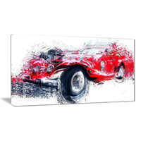 Designart – Toile imprimée, Voiture classique rouge (PT2653-32-16)-Impression