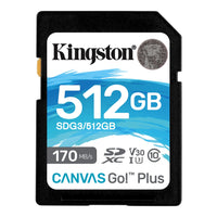 Kingston - Carte mémoire SDXC Canvas Go Plus UHS-I de 512 Go-Capacité de 512 Go