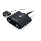 IOGEAR - Commutateur de partage périphérique - 2 x 4 USB 2.0-Permet à deux ordinateurs de partager jusqu'à 4 périphériques USB; possibilité de prendre en charge d'autres dispositifs en ajoutant des concentrateurs USB