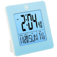 Marathon - Horloge numérique de table Cl030050bl, 3,75 x 3,75 x 1,5 po, bleu-Plastique bleu