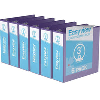 Davis Group Super offre Easyview, Reliure View à anneaux ronds 3 po, personnalisable, paquet de 6 - Violet-3 Reliure À Anneaux