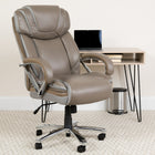 Flash Furniture - Fauteuil de direction à pivot, série Hercules pour tailles fortes, avec siège très large, taupe (GO2092M1TP)-Mécanisme de verrouillage d'inclinaison