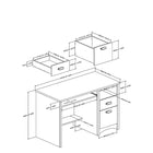South Shore - Bureau d'ordinateur Gascony avec plateau pour clavier, blanc pur, 47,5 x 23,5 x 30,75 po-TABLETTE DE RANGEMENT: Au fond du bureau se trouve une tablette qui peut servir de rangement pour vos plus gros livres.