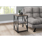 Monarch Specialties - 3597 Table D'Appoint - 26 po H/Taupe Fonce/Metal Noir-Dimensions du produit: 26 po H x 18 po L x 18 po L