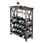Winsome Rio – Porte-bouteilles de vin avec porte-verres, 24 bouteilles-L’espace du porte-verres de la première tablette est de 12,79 po. L’espace du porte-bouteilles est de 5,31 po. Le porte-bouteilles est fait d’une combinaison de bois franc et en bois composite
