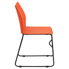 Flash Furniture – Chaise traîneau HERCULES empilable avec ouverture d’aération, capacité de 661lb, orange (RUT498AOR)-S'empile jusqu'à 5 chaises de hauteur
