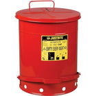 JustriteMD – Poubelles à déchets huileux, 14 gal, 16 1/6 x 20 1/4 po, rouge-Couleur : Rouge