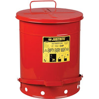 JustriteMD – Poubelles à déchets huileux, 14 gal, 16 1/6 x 20 1/4 po, rouge-Couleur : Rouge