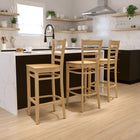 Flash Furniture – Tabouret de bar xUW05BARNAT, naturel-Deux barres d'appui courbes