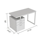 Safdie & Co. 47.25L Bureau - Métal Noir - Bois Brun Récupéré 3 Tirroirs-Marron/noir