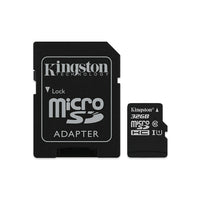 Kingston - Carte MicroSD avec adaptateur SD classe 10, 32 Go-Interface UHS-I  : microSDHC/microSDXC classe 10 UHS-I - idéal pour vidéo HD de qualité cinéma (1080p) et photos de sujets en mouvement.