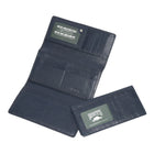 Roots - Femme Grand Portefeuille Pochette avec Chéquier Amovible - Bleu marine-Protection RFID