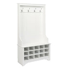 Prepac – Porte-manteaux avec compartiments pour chaussures, blanc - (WSOG-0011-1)-Fini laminé blanc frais
