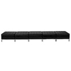 Flash Furniture – Banc à 5 places Hercules Imagination, noir-Revêtement en cuir souple noir