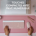 Logitech - MK470 Ensemble clavier et souris sans fil ultra-fin - Rose-La fonction de mise en veille automatique permet d'économiser la batterie et d'utiliser le clavier pendant 36 mois et la souris pendant 18 mois