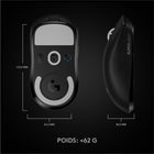 Souris de jeu Logitech PRO X 910-005878 à 5 boutons et 1 molette, sans fil, capteur optique 25 400 ppp - Noire-Compatible avec la plupart des ordinateurs Windows et Mac