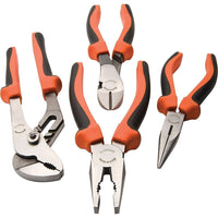 Dynamic Tools–Ensemble de pinces 4 pièces, poignées antidérapantes confortables-Comprend : Pinces Linesman de 7 po, pince coupante diagonale de 6 po, pince à bec longue-prise de 10 po