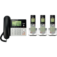 VTech - Téléphones avec/sans fil CS6949-3 à 3 combinés avec répondeur-Comprend la base avec fil et trois combinés supplémentaires