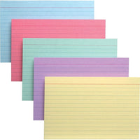 OxfordMD – Fiches lignées, 4 x 6 po, couleurs variées, 100 par paquet-Conception de grande qualité avec des coupes de précision pour un format uniforme