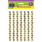 Teacher Created Resources Foil Star Stickers Gold 686 Mini Stickers/Pack, paquet de 4116-Autocollants de récompense