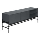 Monarch Specialties - 2739 Meuble Tv - 60 po L/Gris/Metal Noir Avec D'Entreposage-Ce meuble TV contemporain de 60 pouces à la mode est solidement construit en laminé gris et en métal noir pour une interprétation moderne dans un salon, une chambre à coucher ou un bureau