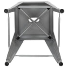 Flash Furniture Tabouret De Bar 24" - Empilable-Argent - Paquet De 4 (4ET3132024SVR)-Conception sans dossier à gain de place