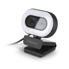 ALURATEK - Webcam 1080p HD avec mise au point automatique de la lumière annulaire et micro-Dimensions: 6,1 x 6,7 x 2,6 po