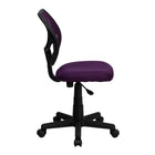 Flash Furniture - Chaise fonctionnelle sans accoudoirs, dossier mi-dos, avec mailles, WA-3074-PUR-GG, violet-Matériau de dossier en maille ventilé