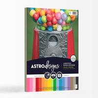 Astrodesigns - Papier couverture 65lb - 8,5 po l x 11 po H -  Kit pour debutant - 18 couleurs - Paquet de 72-Poids de base : 65 lb./176 gsm