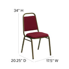 Flash Furniture – Chaise empilable HERCULES à dossier trapèze, siège 1,5 po, doré avec tissu bourgogne, 4/bte (FDBHF2EN)-Coussin de siège épais de 1,5 pouces