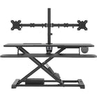 Rocelco - Élévateur de bureau électrique EDR de 37,4po avec portée verticale améliorée, AC-USB et support pour 2 moniteurs, Noir-Plage verticale améliorée EVR de 4,7 po à 19,7 po